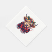 クリスマス驚くべき高地の牛のクリスマスライト スタンダードランチョンナプキン (角)