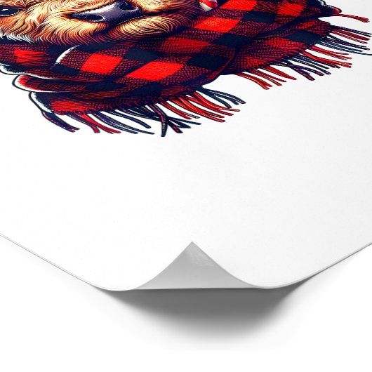 クリスマス驚くべき高地の牛のクリスマスライト ポスター (角)