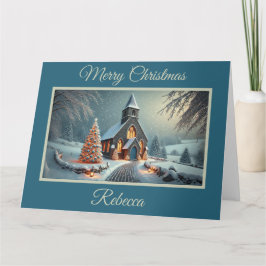 クリスマス魅力的に古い石教会 カード