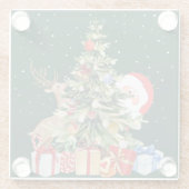 クリスマス魅力的ズビーズコースター ガラスコースター (裏面)