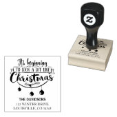 クリスマス魅力的タイポグラフィによく似ている ラバースタンプ (押印)