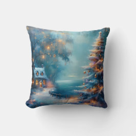 クリスマス魅力的デーの海辺コテージ クッション