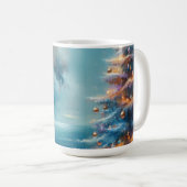 クリスマス魅力的デーの海辺コテージ コーヒーマグカップ (正面右)