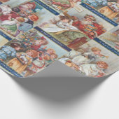 クリスマス魅力的ビクトリアン父親の子ども ラッピングペーパー (角)