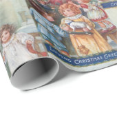クリスマス魅力的ビクトリアン父親の子ども ラッピングペーパー (ロールコーナー)