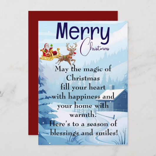 クリスマス魅力的 カード (正面/裏面)