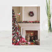 クリスマス魔法の小人が署名と日付を追加 シーズンカード (正面)