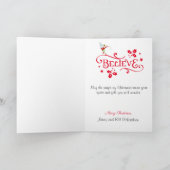 クリスマス魔法の小人が署名と日付を追加 シーズンカード (内部)