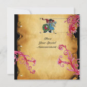 クリスマス魔法の果実と子供とギフト 招待状 (裏面)