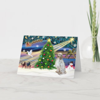 クリスマス魔法イギリスセッター シーズンカード