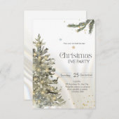 クリスマス魔法インエーススノーフレークホリデーカード 招待状 (正面/裏面)