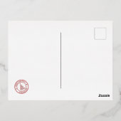 クリスマス魔法サンタクロース居心地の良い暖炉 箔シーズンポストカード (裏面)