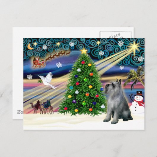 クリスマス魔法シュナウザー(P-Sジャイアント) シーズンポストカード (正面/裏面)