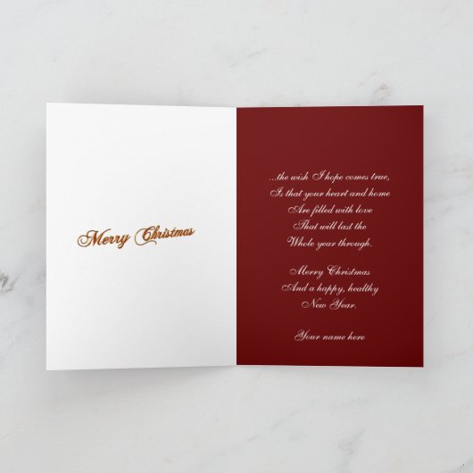 クリスマス魔法トナカイのグリーティングカード シーズンカード (内部)