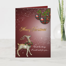 クリスマス魔法トナカイのグリーティングカード シーズンカード