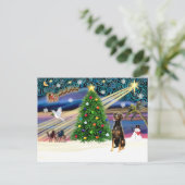 クリスマス魔法ドバーマンブルクナチュラル シーズンポストカード (スタンド正面)