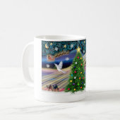 クリスマス魔法ブリタニースパニエル犬 コーヒーマグカップ (正面左)