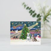 クリスマス魔法ブルテリアペア シーズンポストカード (スタンド正面)