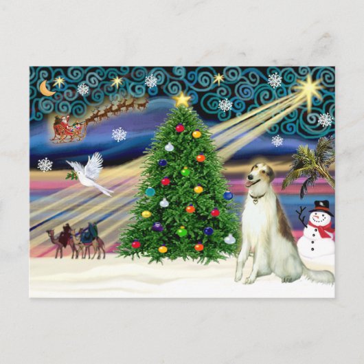 クリスマス魔法ボルゾイ シーズンポストカード (正面)
