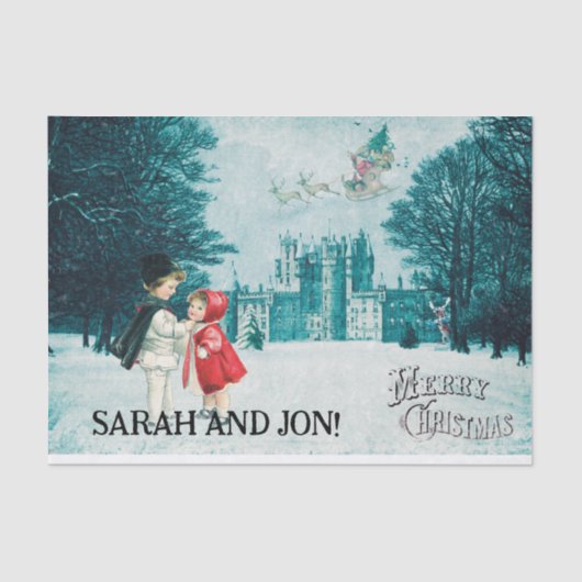 クリスマス魔法ヴィンテージティッシュペーパー 薄葉紙 (正面)