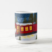 クリスマス魔法ヴィンテージレッドスチームトレインマグ コーヒーマグカップ (中央)