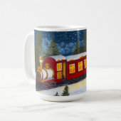 クリスマス魔法ヴィンテージレッドスチームトレインマグ コーヒーマグカップ (正面左)