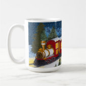 クリスマス魔法ヴィンテージレッドスチームトレインマグ コーヒーマグカップ (左)