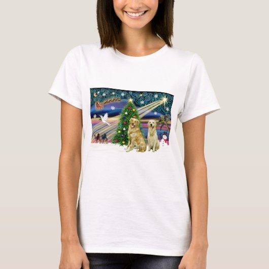 クリスマス魔法 – ゴールデンペア Tシャツ (正面)