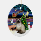 クリスマス魔法 – シールポイントヒマラヤ7 セラミックオーナメント (右)