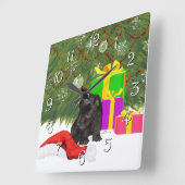 クリスマス魔法 スクエア壁時計 (傾斜)