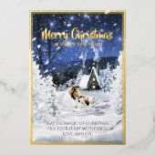 クリスマス魔法、セーブルラフ・コリー&ランブス – 箔シーズンカード (正面)