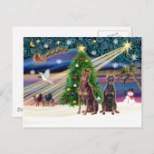 クリスマス魔法·ドバーマンペア シーズンポストカード (正面/裏面)