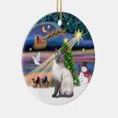 クリスマス魔法 – ブルーポイントシャム セラミックオーナメント (右)