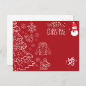 クリスマス魔法：ホリデーモチーフの喜びのカード ポストカード (正面/裏面)