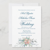 クリスマス魔法/ポインセチア結婚ブーケ 案内状 (正面)