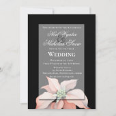 クリスマス魔法/ポインセチア結婚花/黒 案内状 (正面)