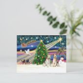 クリスマス魔法-ワイヤキツネテリア(2台) シーズンポストカード (スタンド正面)