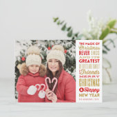 クリスマス魔法 | 休日タイポグラフィの写真カード カード (スタンド正面)