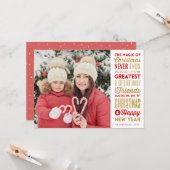 クリスマス魔法 | 休日タイポグラフィの写真カード カード (正面/裏面インサイチュ)