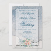 クリスマス魔法/水彩ポインセチア結婚ズ 案内状 (正面)