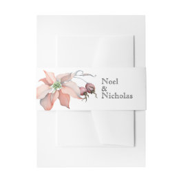 クリスマス魔法/水彩ポインセチア/パーソナライズ 招待状ベリーバンド