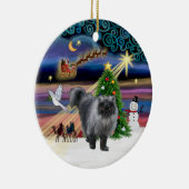 クリスマス魔法- Blue Smoke Persian cat セラミックオーナメント (右)