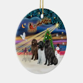 クリスマス魔法- NEWFOUNDLAND (THREE) セラミックオーナメント (右)