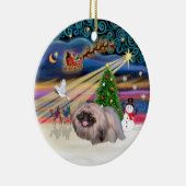 クリスマス魔法- Pekingese (sable-black mask) セラミックオーナメント (右)