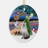 クリスマス魔法- Ragdoll cat （ブルークリーム） セラミックオーナメント (右)