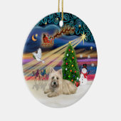 クリスマス魔法- Wheaten Cairn Terrier #4 （嘘） セラミックオーナメント (右)