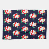 クリスマス魚釣り おもしろい キッチンタオル (横)