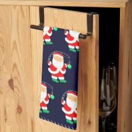 クリスマス魚釣り おもしろい キッチンタオル