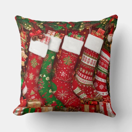 クリスマス鮮やかストッキング クッション (正面)
