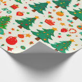 クリスマス鮮やかパターン ラッピングペーパー (角)